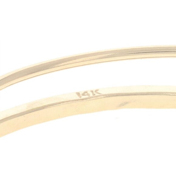 Yellow Gold Diamond Crescent Ear Climber Earrings 14k Round Cut Curved Hammered - Picture 4 of 4